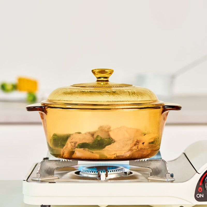 康宁 2L晶典透明锅和4头耐热玻璃晶尊餐具套装 2L晶典透明锅+晶尊餐具4件组