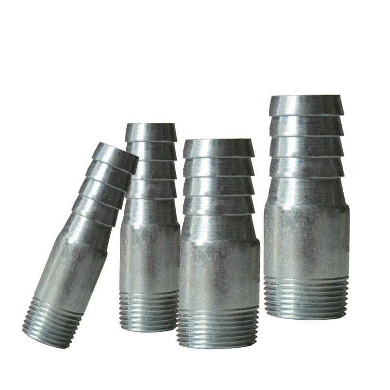 施韵令碳钢镀锌焊接外丝软皮管接头插管倒刺马扣加工50单头