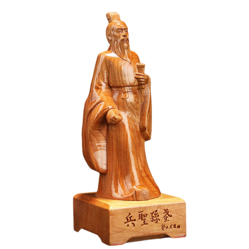 hywlkj福光普照 桃木摆件孙武雕像孙子兵法事业办公室书房会议室 孙圣