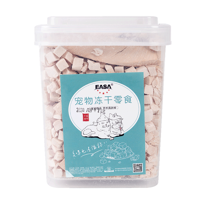 伊萨猫冻干猫零食 冻干桶冻干鸡胸肉鸭肉猫狗零食 精装鸡肉冻干桶500g