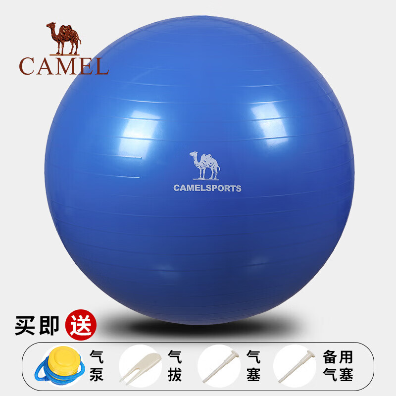 骆驼（CAMEL）瑜伽球 加厚防爆正品健身球儿童孕妇分娩球平衡瑜珈球 A7S3D7102 宝蓝 65cm