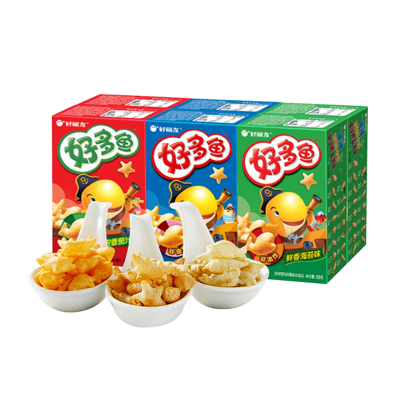 好丽友 好多鱼 儿童膨化小零食 好多鱼6连包