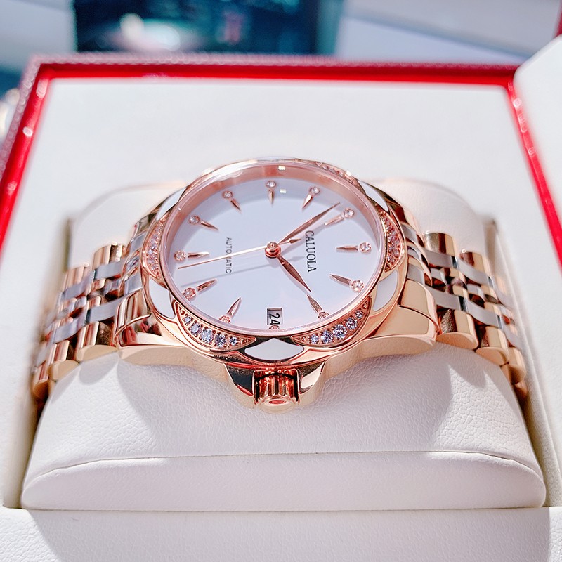 卡罗莱(caluola)女表品牌女士全自动机械表2022新款防水手表女简约