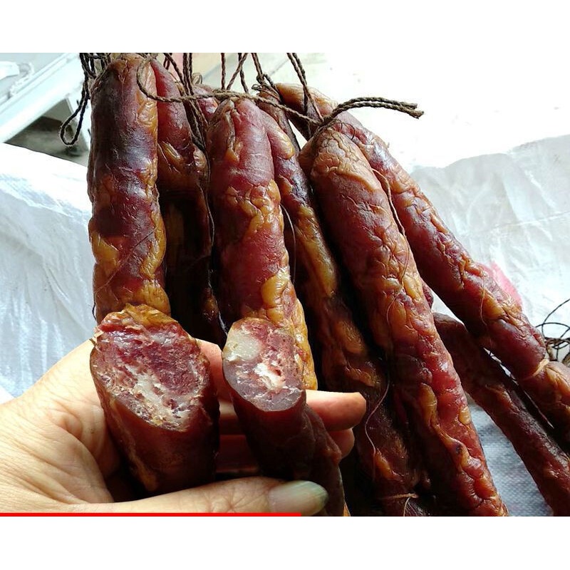 手工香肠腊肠农家麻辣原味熏肠腊味特产重庆奉节500g 烟熏麻辣腊香肠