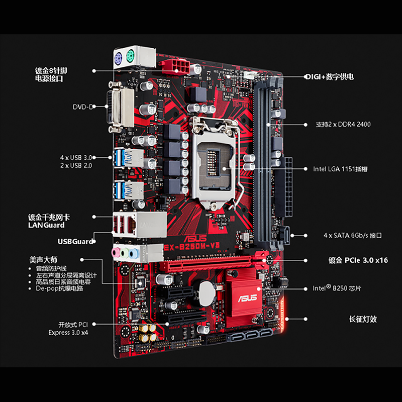 华硕b250主板参数图片