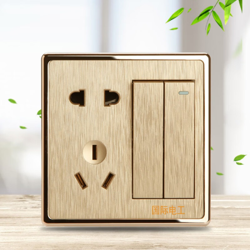 86型二开五孔开关带插座 双开双控五孔两开五孔双联2开5孔 暗装