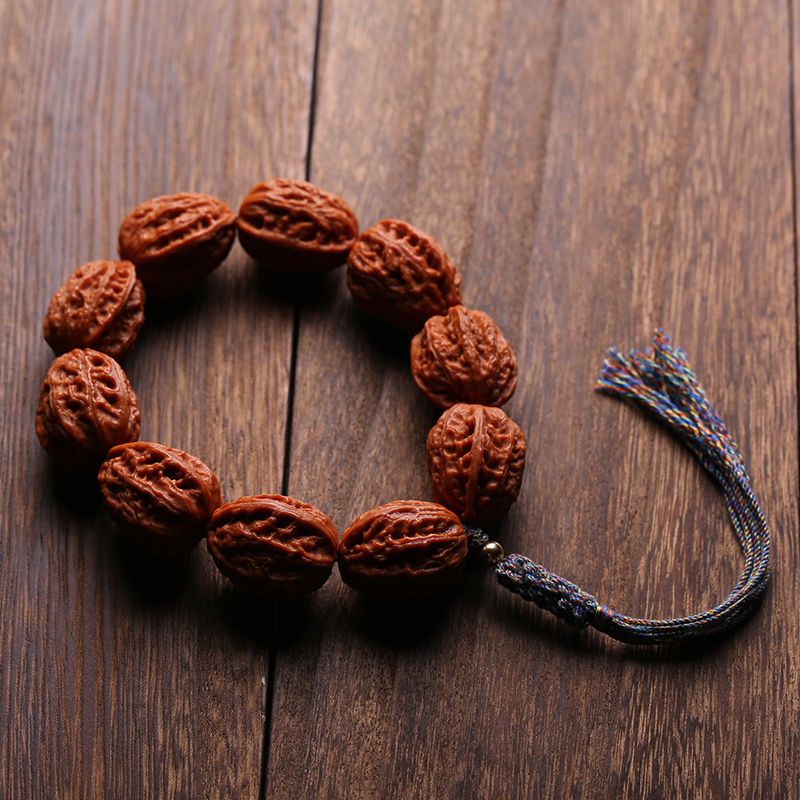 八棱文玩核桃手串 男女桃核手链粗筋蛤蟆头小秋子手持 粗筋龙脊京八棱