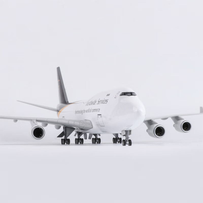 猎瑞波音747-400带轮ups货机货运仿真拼装男孩生日礼物摆件飞机模型 