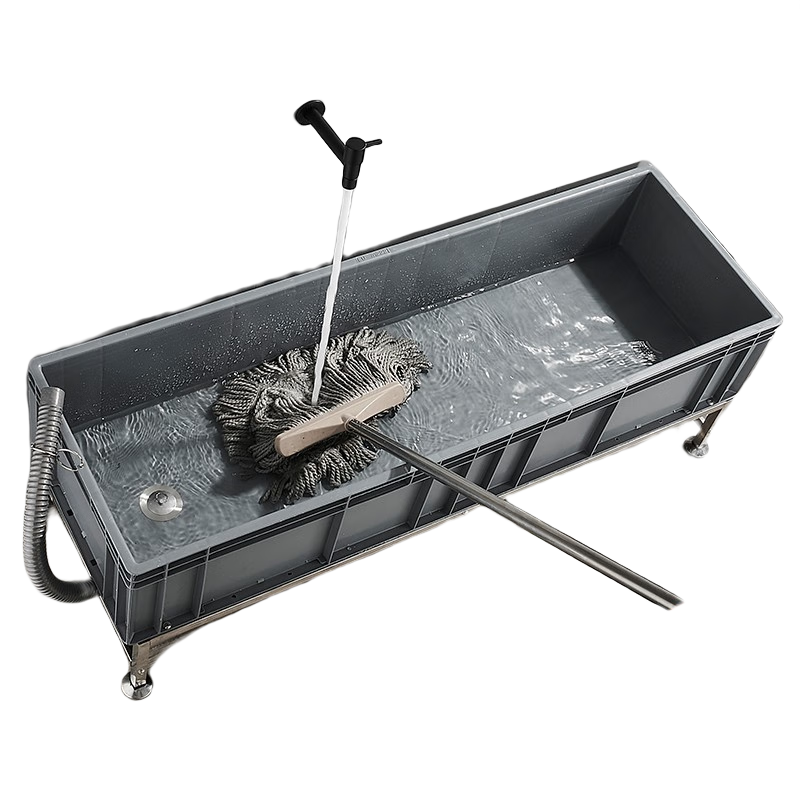 藍牡丹拖把池移動(dòng)洗拖布池大號加長(cháng)水池落地地家用盆墩布池陽(yáng)臺工廠(chǎng)戶(hù)外水槽大號洗衣池墩布池子 固定款拖把池-120cm