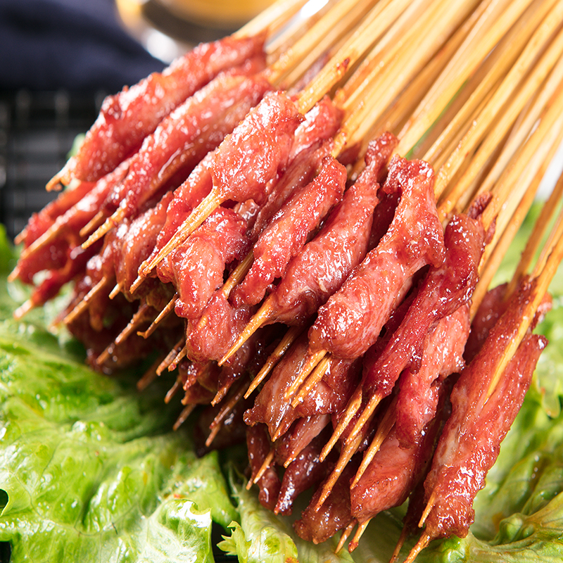 猪里脊肉串 猪肉小串100根户内外游新鲜烧烤食材半