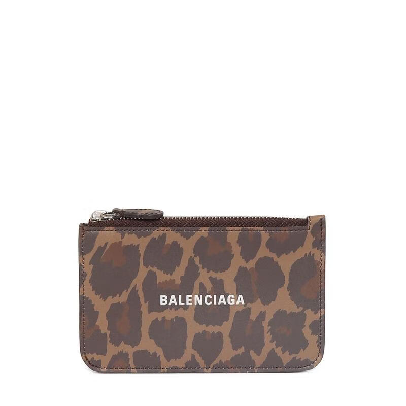balenciaga 情人节礼物 女士 logo皮革现金&卡包 米黄色/棕色 均码