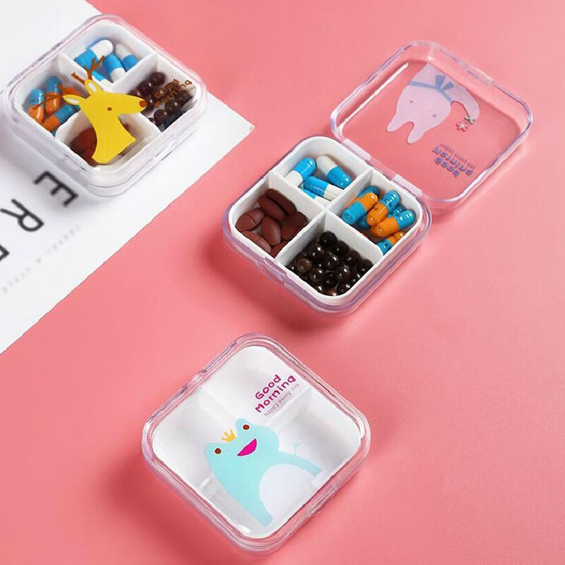 芈硕(mi shuo)药盒便携式分药盒分装药片盒装药小药盒子药物盒 图案