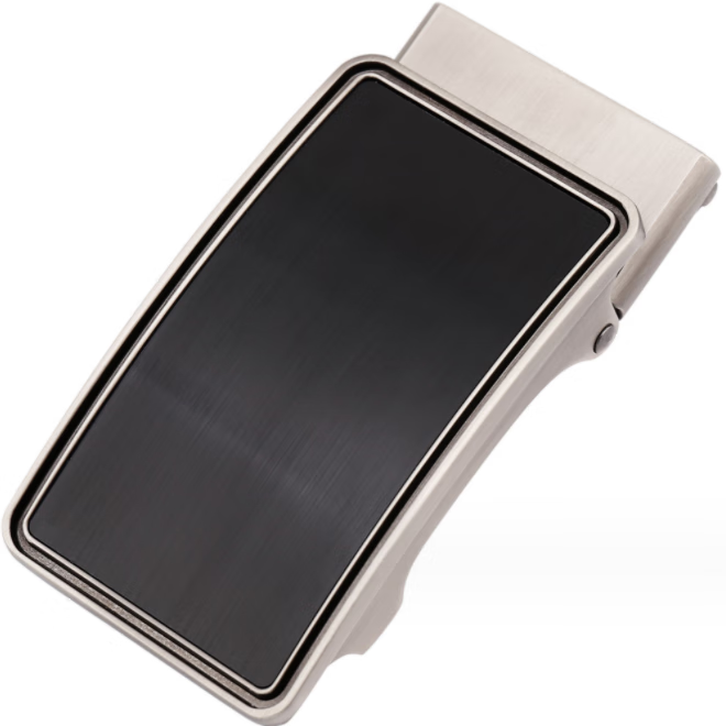 俪幽无牙皮带扣头新款皮带扣 无牙扣 自动扣 扣头 腰带头 黑色胶片哑