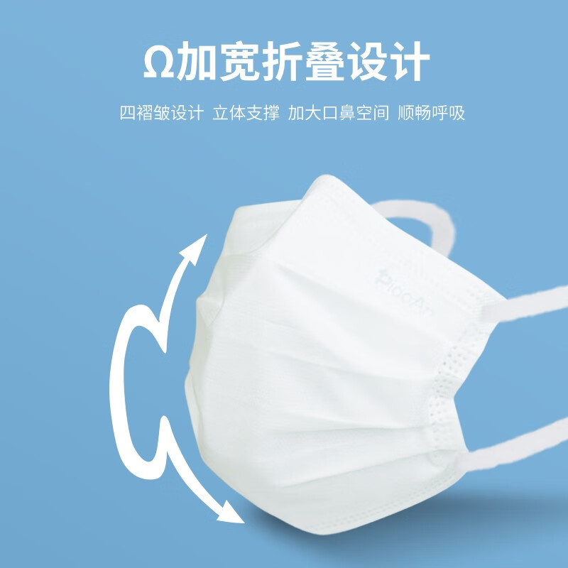 飘安一次性正规医用外科口罩独立包装灭菌级成人宽耳带医用口罩 蓝色 独立装 医用外科口罩 4盒 量贩装 50只/盒