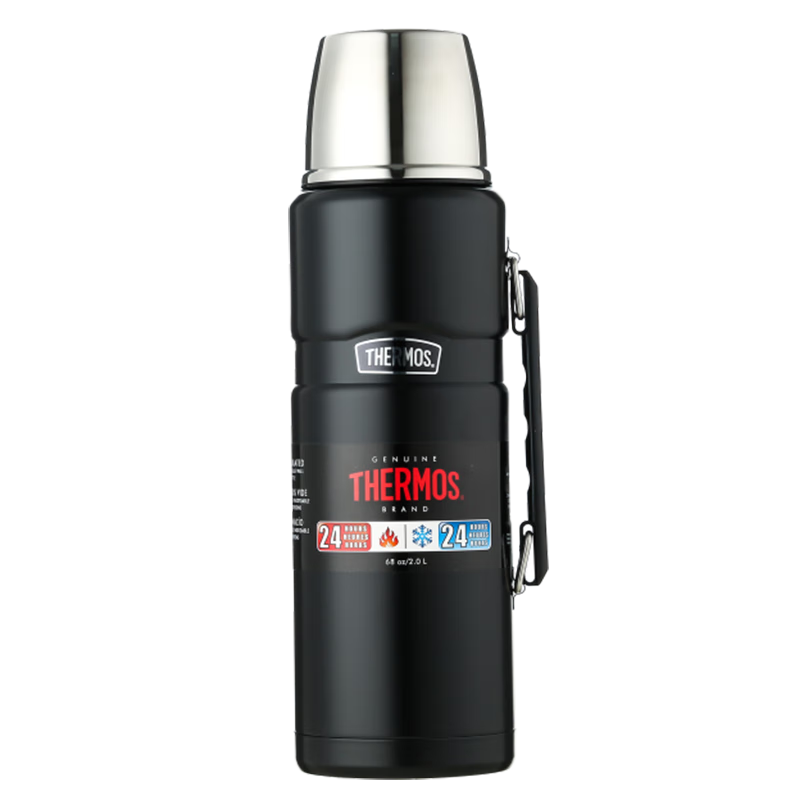 THERMOS膳魔师大容量保冷保温杯保温瓶2000ml高真空不锈钢户外运动旅行SK-2020 黑色