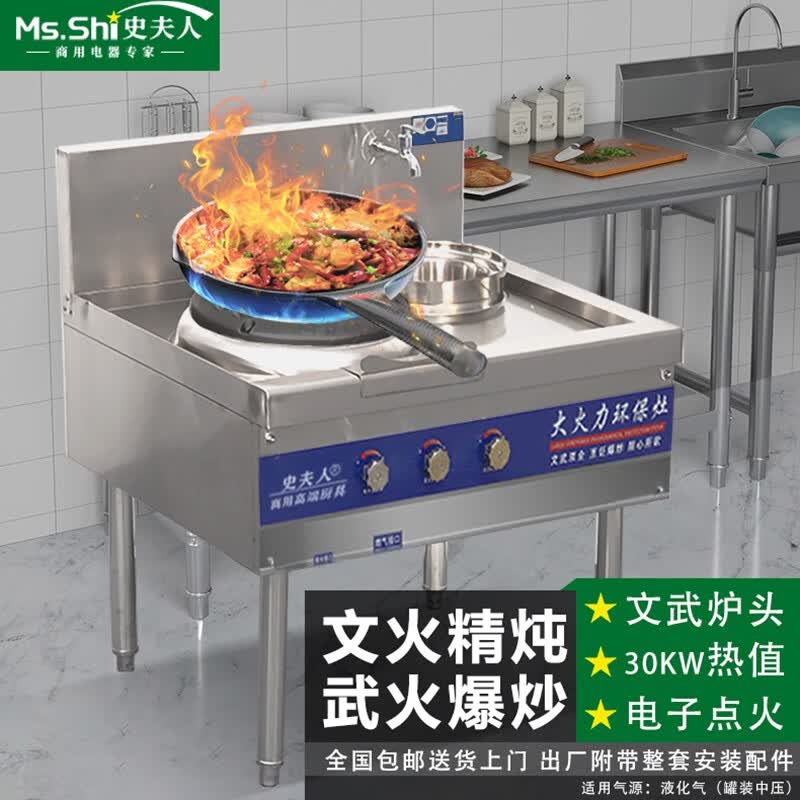 史夫人(shifuren)节能燃气猛火灶商用单双灶天然气灶煤气灶厨房酒店