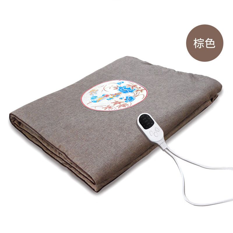加热控温艾灸垫加热垫子艾绒热敷褥子全身艾灸毯保暖垫 棕色