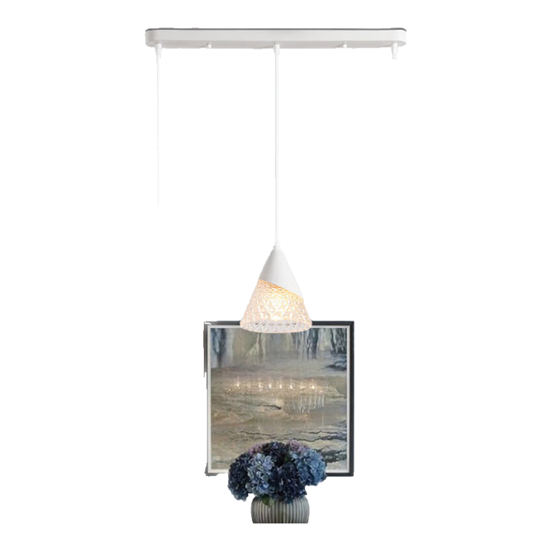 三雄極光 LED吊燈餐廳燈具現(xiàn)代簡(jiǎn)約三頭吸頂餐吊燈飾 云藝吊燈白色(配E14光源)