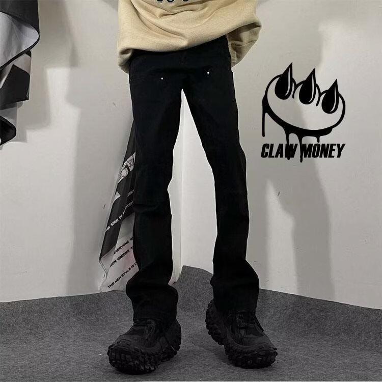 formrcy七八十年代复古风格喇叭裤男76高街vibe水洗复古微喇叭牛仔裤