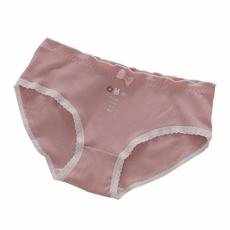 裆部代尔女中裤衩三角初中生纯棉小花内裤女士