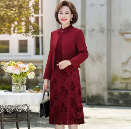 apep婚礼妈妈礼服时尚40一50岁套装喜婆婆婚宴装春秋洋气高贵两件套裙