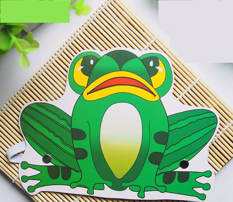 宴新款幼儿园教学用品儿童游戏面具舞台表演道具角色扮演动物头饰青蛙