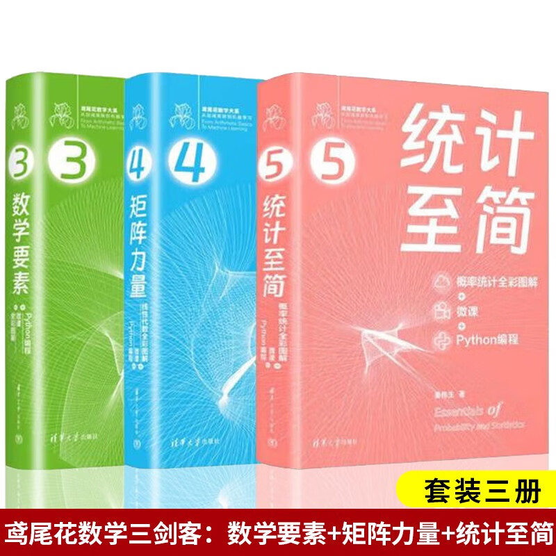 鸢尾花数学三剑客：数学要素+矩阵力量+统计至简(套装三册)