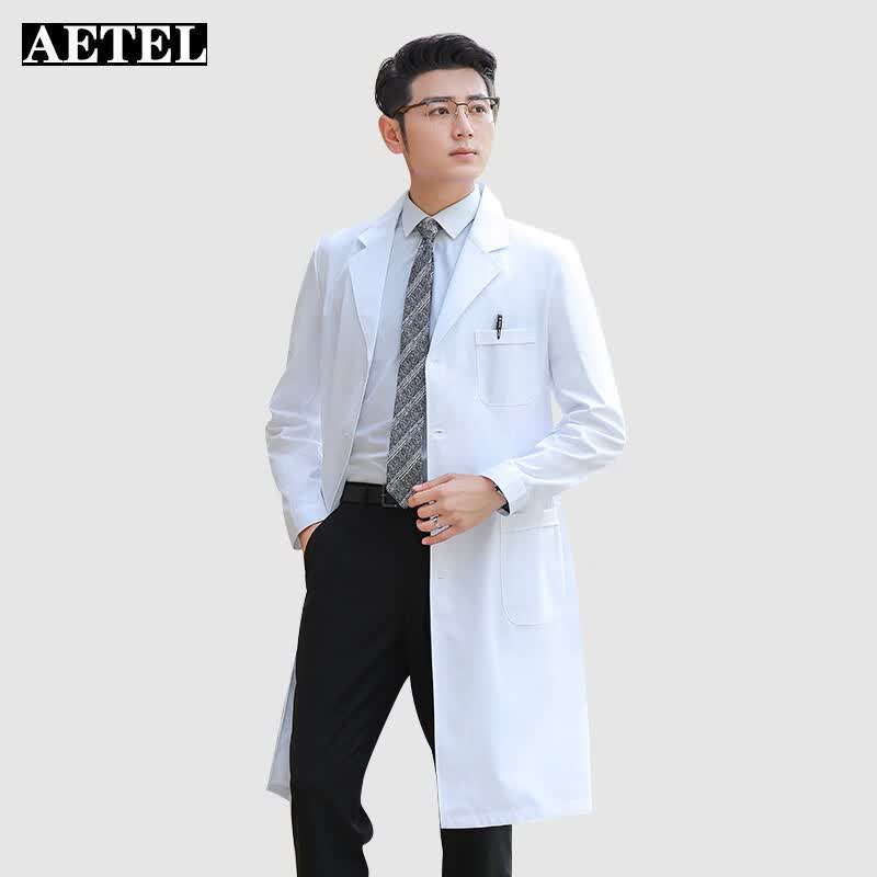 AETEL 白大褂长袖医生服男短袖厚薄款半袖大衣实验服学生化学工作服可现做logo 男长袖薄款扣子袖 XL使用感如何?