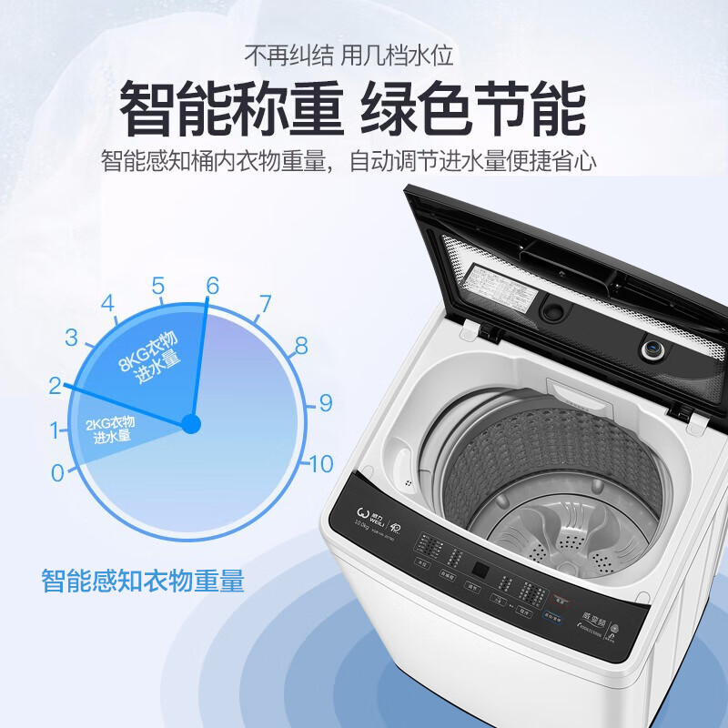 威力（WEILI）10公斤全自动变频波轮洗衣机 智能模糊 DD直驱变频电机  一级能效 轻柔羊毛洗 XQB100-2079D