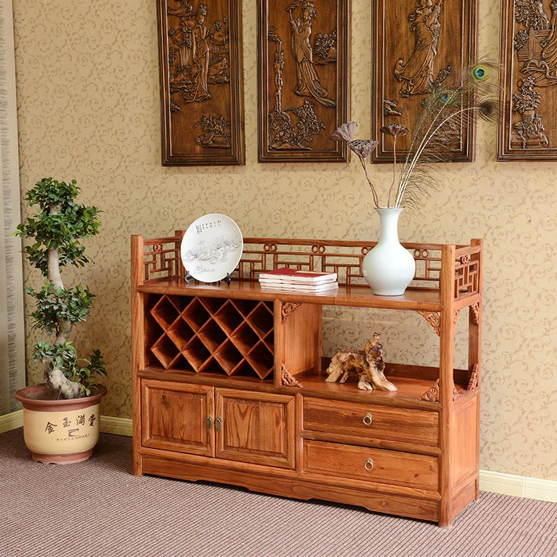 储物柜明清 仿古中式储物架南榆木古典实木家具 146 浅花1梨木色