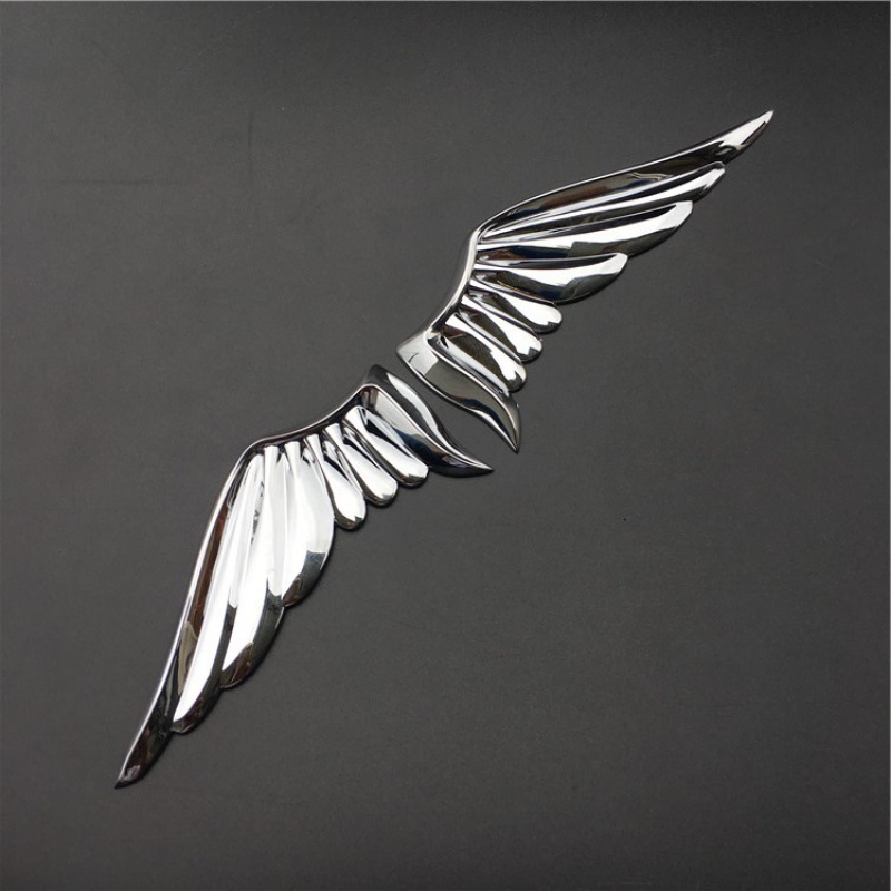 汽车用车贴 金属车标贴车身装饰帖个性贴 老鹰 天使之翼银色一对