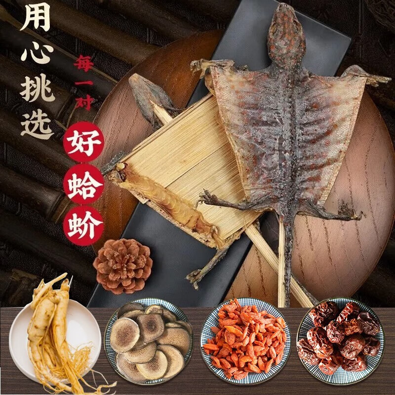 纳气定喘助阳益精虚喘气促劳嗽咳血阳痿遗精可泡酒打粉蛤蚧干精制中药