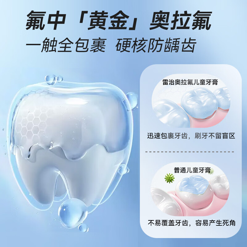 雷治(Dr.RAY)宝宝儿童牙膏2-12岁奥拉氟防蛀固齿含氟牙膏奥特曼联名 水蜜桃(赛罗款)