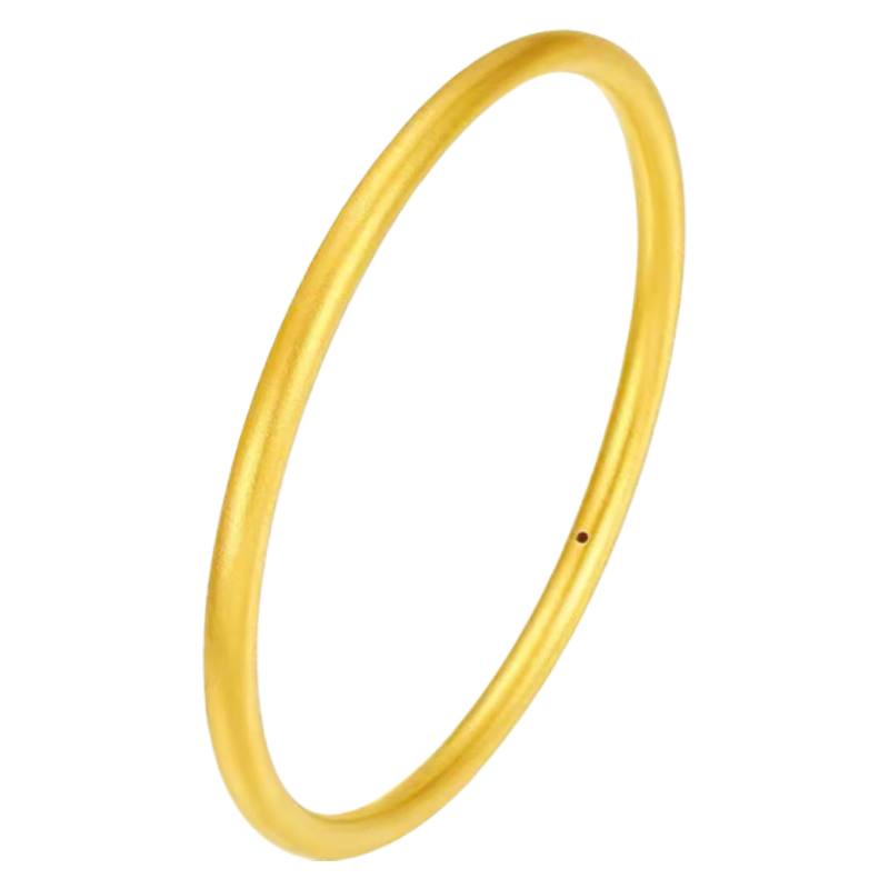 中国黄金（CHINA GOLD）黄金手镯女足金传承古法金镯子素圈结婚首饰情人节生日礼物送女友 【空心加厚】56圈号 约6.3g