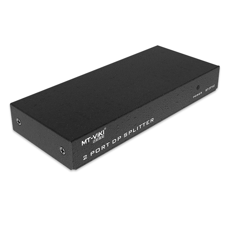 邁拓維矩（MT-viki） DP分配器一分二 4K60Hz高清帶音頻 DisplayPort筆記本臺式電腦共享顯示器電視投影連接視頻分屏器 MT-DP102 1進2出 2口