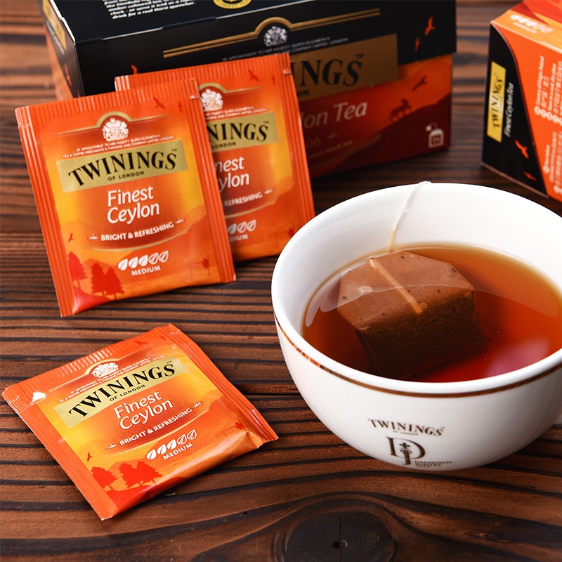 英国川宁twinings红茶茶叶精品锡兰红茶进口茶叶下午茶袋泡茶包2g25包