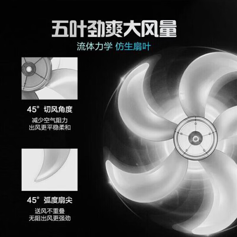 艾美特（AIRMATE）电风扇家用落地扇五叶机械节能风扇宿舍立式定时摇头大风力电扇 风大音轻-按钮机械款FSW65T2-5