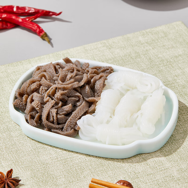 白玉 魔芋丝结140g+素爆肚丝140g(魔芋制品)280g组合装 280g *6盒