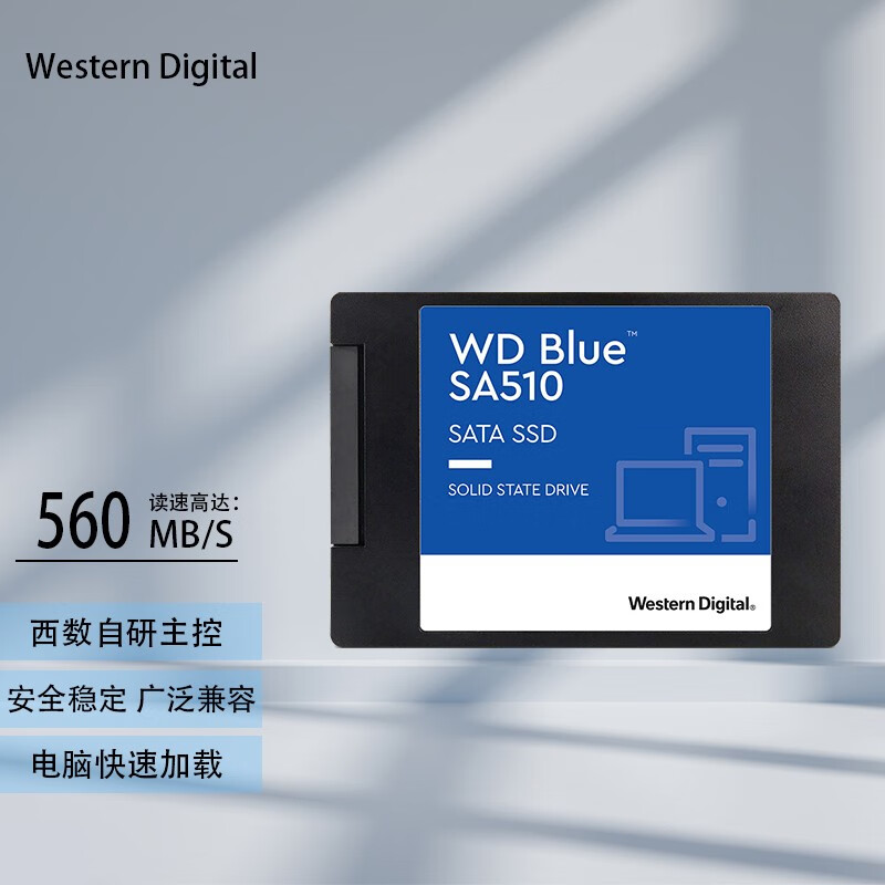 西部数据（WD) 笔记本台式机电脑 SSD固态硬盘 蓝盘SA510 SATA3.0 蓝盘 SA510 1TB