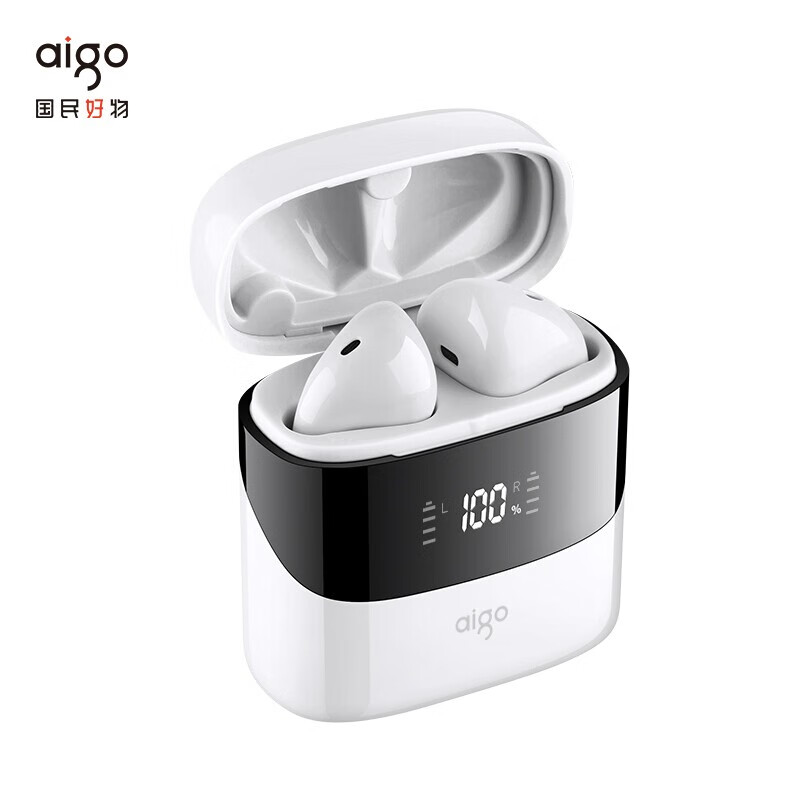 爱国者aigotws2真无线蓝牙耳机双耳半入耳式触控跑步运动耳机