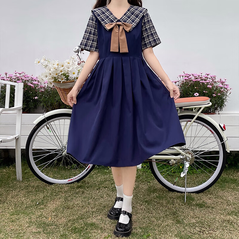 温莱蔓莎胖女孩连衣裙微胖女生适合穿的裙子高中生初中学生大码洛丽塔
