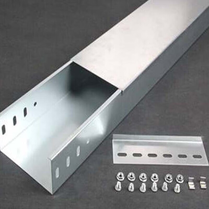 哩嗹啰嗹金属铁皮走线槽电缆布线设备线槽水电隔板弱电线槽 槽式桥架