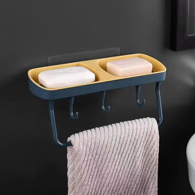 花安家肥皂盒架子沥水卫生间免打孔香皂置物架家用吸盘壁挂式香皂