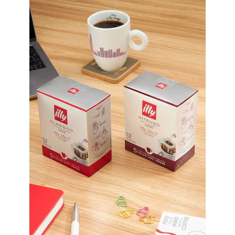 illy 4盒装 illy意大利挂耳咖啡中深烘焙滤挂黑咖啡粉 中焙2盒 深焙2