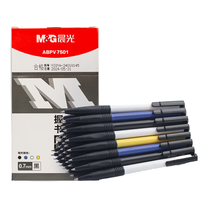 ����(M&G)�ľ�Բ������ͱ�0.7mm�ӵ�ͷ��������ԭ�ӱʰ�����ѧ���칫��Ʒ��ɫ24֧/��ABPV7501B