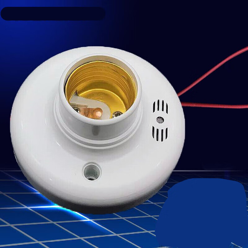 澜奎楼道座e27型家用led平灯口声控节能螺口声光控 白色