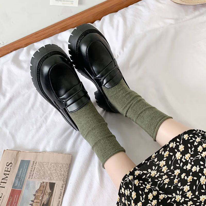 冉同特大码加肥加大码女鞋41-43皮鞋乐福鞋35-43码大码女鞋jk小皮鞋女