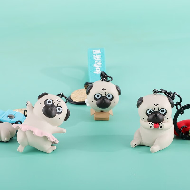 汽车钥匙扣挂件女可爱情侣简约网红可爱卡通公仔钥匙挂饰 吾皇比心款