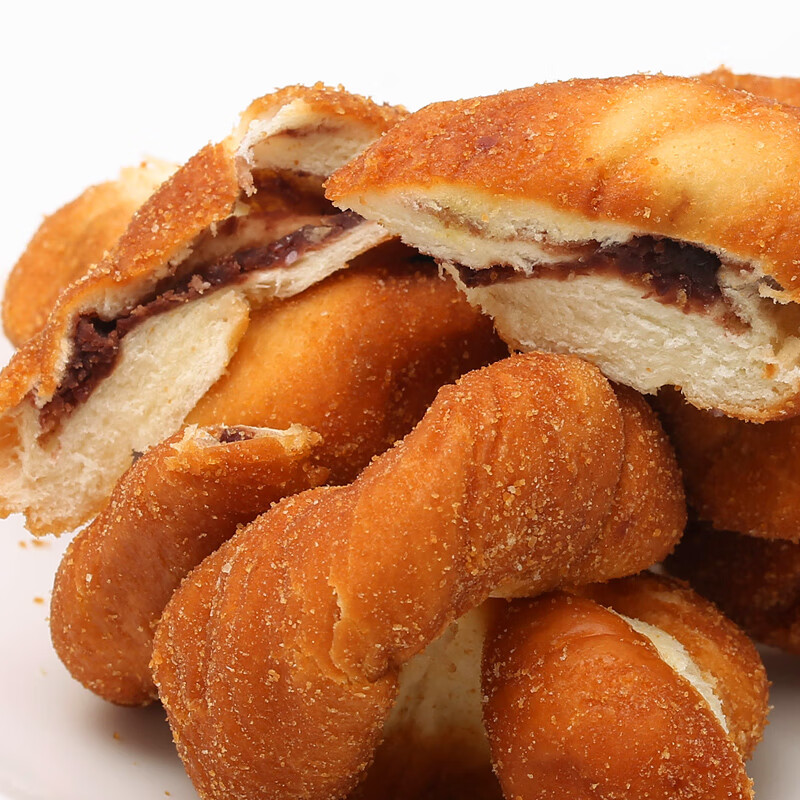 东北手撕麻花软麻花纯手工老式大红豆沙馅手撕夹心夹馅麻花面包 1斤