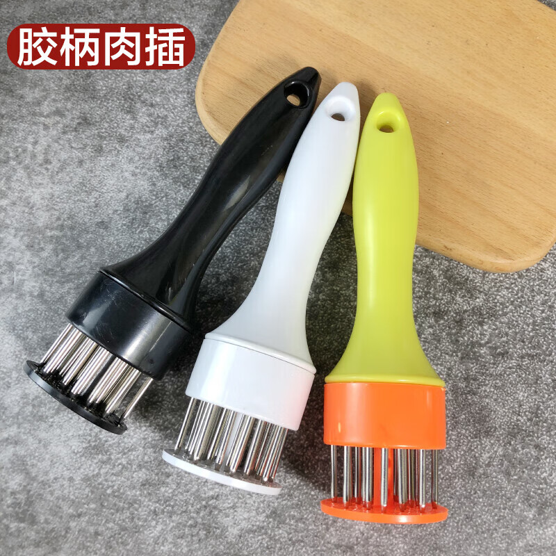 PJ不锈钢钉猪肉锤扣扎肉针肉插松肉器烧肉插鸡翅插钢钉插 全钢肉锤21钉